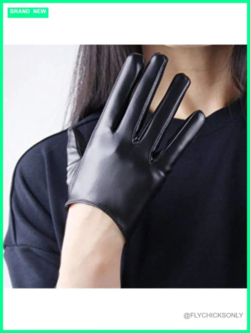 Faux Leather Half Palm Gloves for Cosplay Driving
